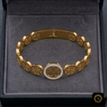 Medallion Bracelet with Crystal Halo
