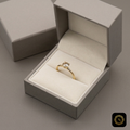 Classic Gold Ring with Champagne Quartz Crystal