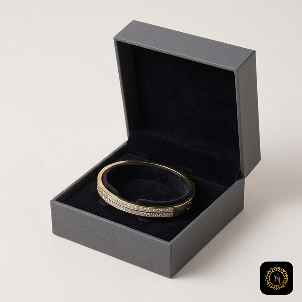 Double-Row Crystal Gold Bracelet