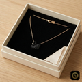 Jet Black Crystal Swan Pendant Necklace