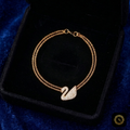 Elegant Crystal Swan Pendant Necklace