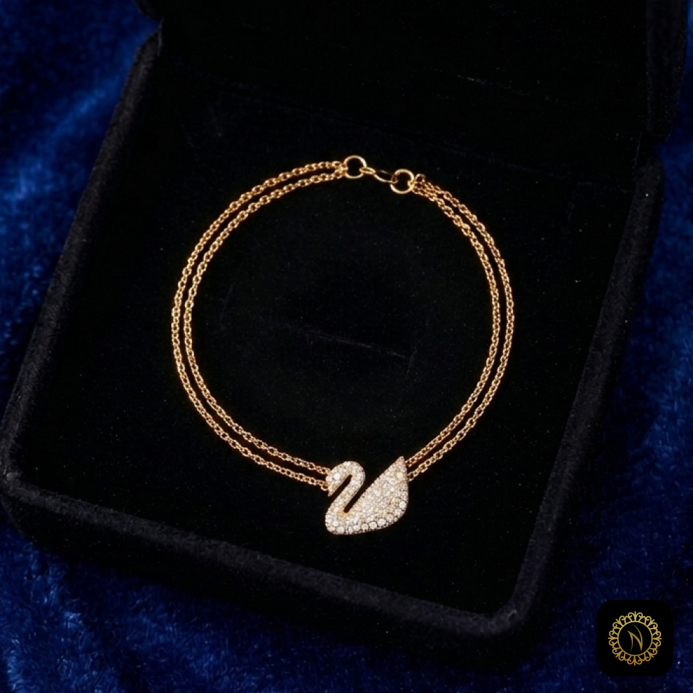 Elegant Crystal Swan Pendant Necklace