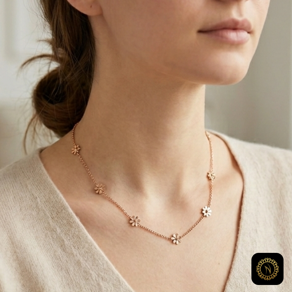 Golden Daisy Flower Necklace